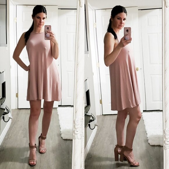 GAP * Knit Tank Dress * A-Line Blush Pink Sz XS - Picture 1 of 8
